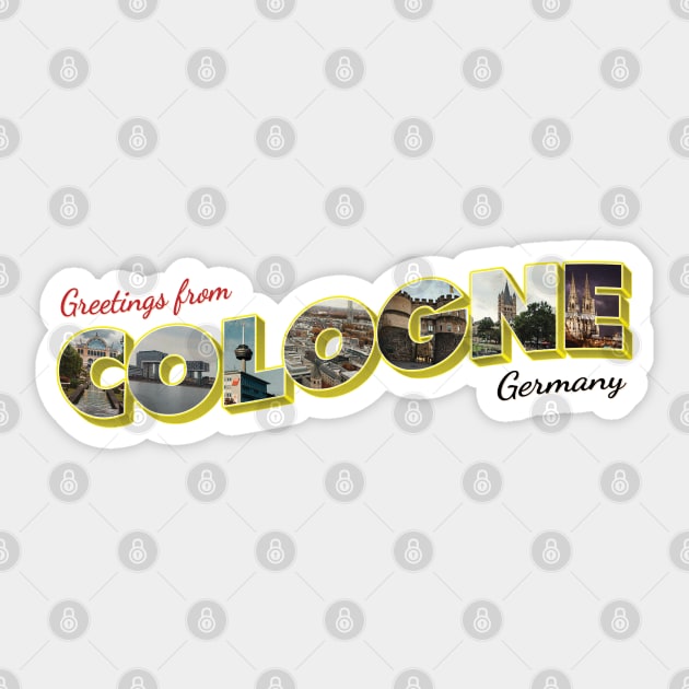 Greetings from Cologne in Germany vintage style retro souvenir Sticker by DesignerPropo